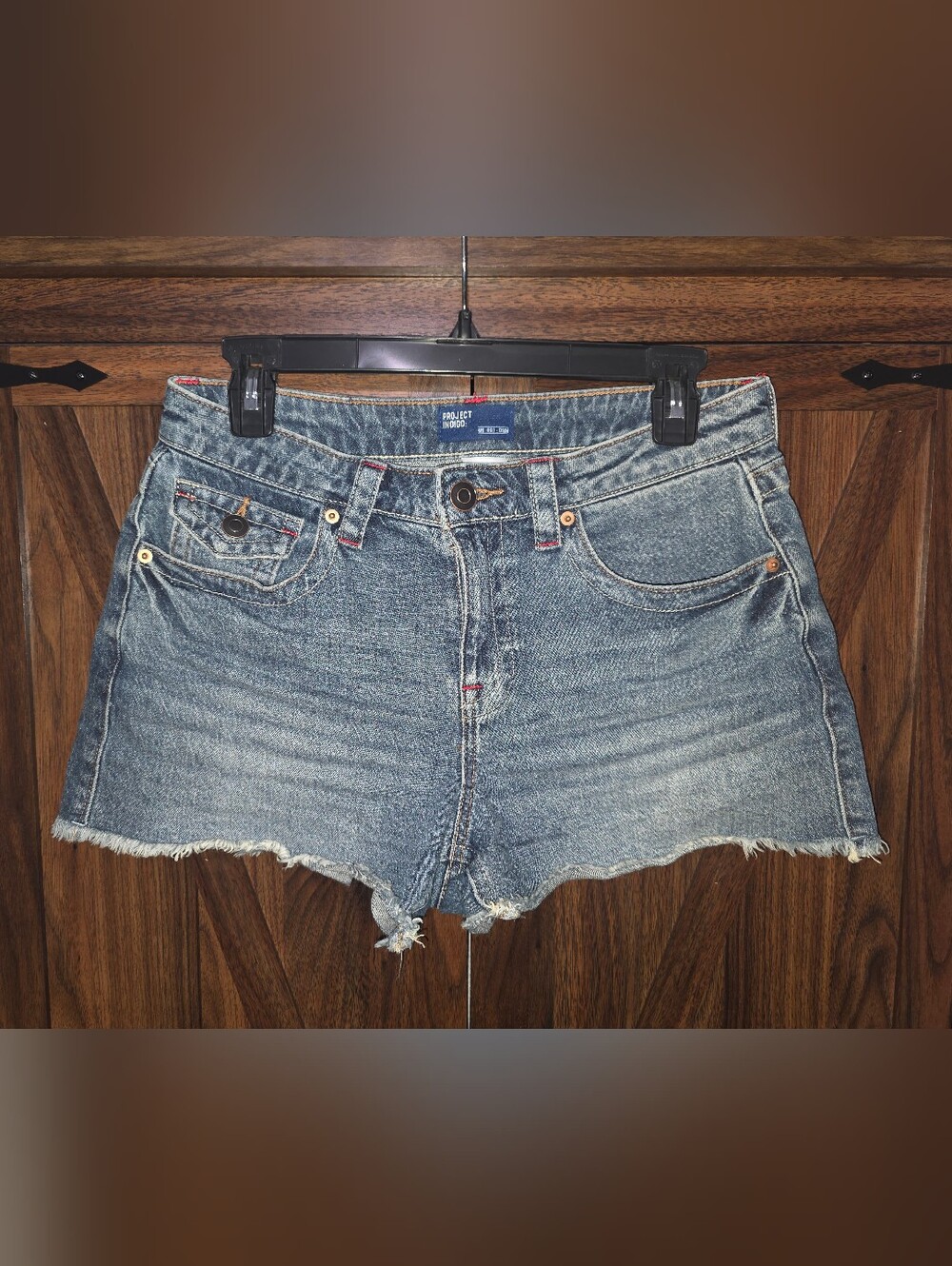 Denim Shorts from PROJECT INDIGO Featuring Medium Wash/Frayed Hem ~~ Size 5